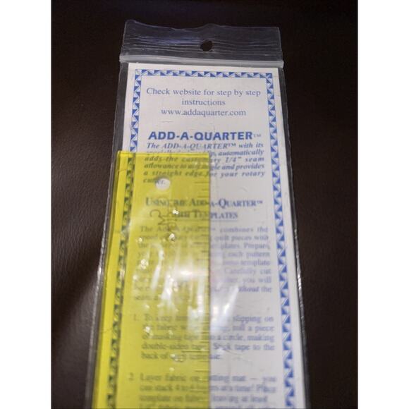 CM Designs 12CMD Add-A-Quarter Ruler 12 Inch Yellow Plastic In Original Package - Picture 3 of 6